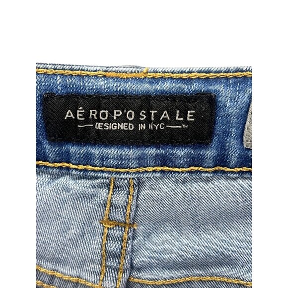 Aéropostale High Waisted Ankle Jegging 6 Light Wash Denim Casual Skinny Stretch - Picture 3 of 13